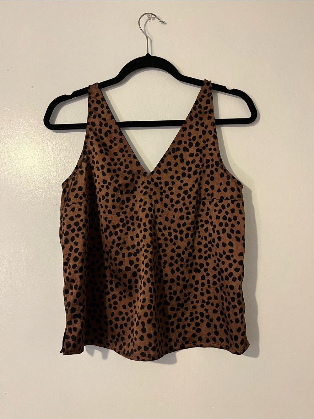 Old Navy Brown and Black V-Neck Animal Print Tank